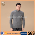 Les hommes de base style glissière cachemire pull cardigan en cachemire